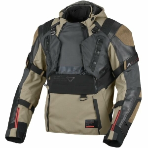 Geaca textil impermeabila touring/adventure MACNA TRYTON Night Eye™ XL Taupe/Negru, 11