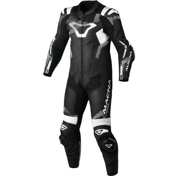 Combinezon de piele race 1 piesa MACNA ARMADYL Negru/Alb 48, 32
