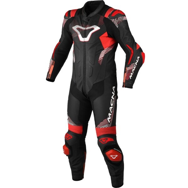 Combinezon de piele race 1 piesa MACNA ARMADYL Negru/Rosu/Alb 50, 6