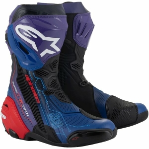 Cizme moto race ALPINESTARS SUPERTECH R VENTED LE MARTINATOR R01 REPLICA 41 Albastru/Mov/Rosu