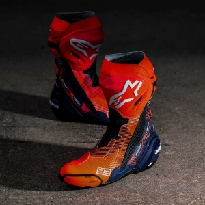 Cizme moto race ALPINESTARS SUPERTECH R VENTED MM93 REPLICA 43 Rosu fluo/Albastru/Negru, 9