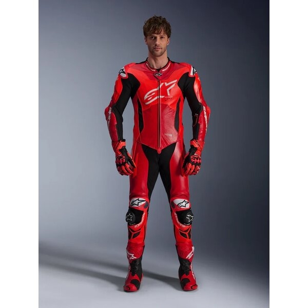 Combinezon de piele race 1 piesa ALPINESTARS GP PLUS V4 SPRINT 54 Rosu fluo/Negru, 5
