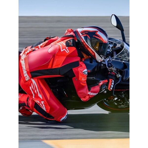 Combinezon de piele race 1 piesa ALPINESTARS GP PLUS V4 SPRINT 56 Rosu fluo/Negru, 4