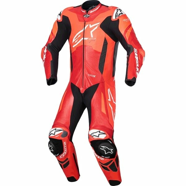 Combinezon de piele race 1 piesa ALPINESTARS GP PLUS V4 SPRINT 58 Rosu fluo/Negru, 2