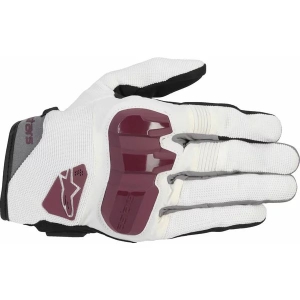 Manusi de vara dama ALPINESTARS STELLA CHROME V2 XS Alb/Burgundy, 10