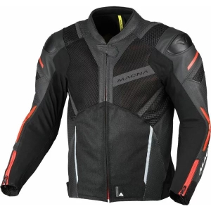 Geaca de vara piele/textil MACNA GALVIC 56 Negru/Rosu, 5