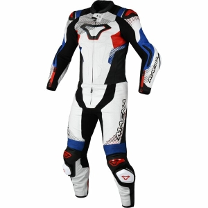 Combinezon de piele 2 piese MACNA ARMADYL Negru/Rosu/Alb 52