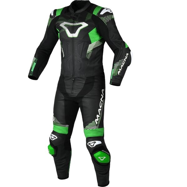 Combinezon de piele 2 piese MACNA ARMADYL 52 Negru/Verde, 7