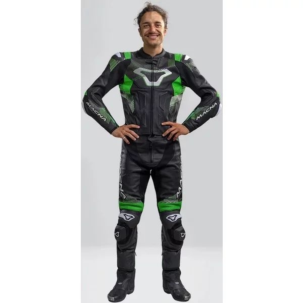 Combinezon de piele 2 piese MACNA ARMADYL 54 Negru/Verde, 22