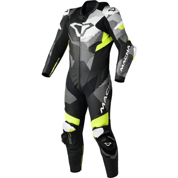 Combinezon de piele race 1 piesa MACNA IGNITE 54 Negru/Alb/Rosu, 7
