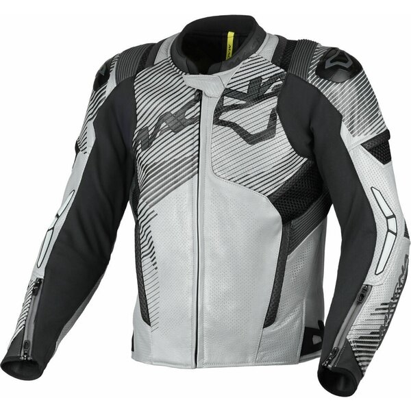 Geaca de piele sport MACNA IGNITE Negru/Rosu/Alb 56, 4