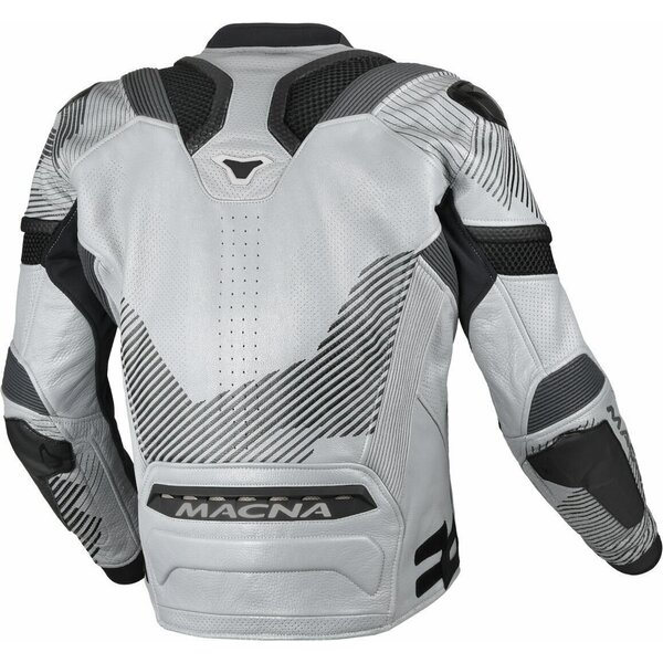 Geaca de piele sport MACNA IGNITE Negru/Rosu/Alb 56, 7