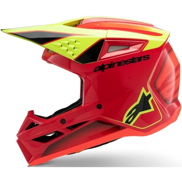 Casca cross-enduro de copii ALPINESTARS S-M3 YOUTH FRAY ECE06 S Negru/Rosu/Galben fluo, 13