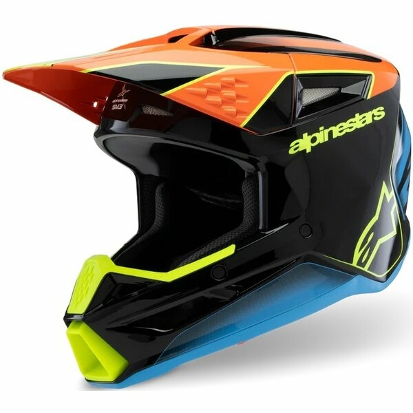 Casca cross-enduro de copii ALPINESTARS S-M3 YOUTH FRAY ECE06 M Negru/Rosu/Galben fluo, 2