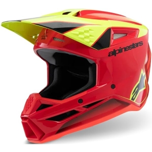 Casca cross-enduro de copii ALPINESTARS S-M3 YOUTH FRAY ECE06 M Negru/Rosu/Galben fluo, 9