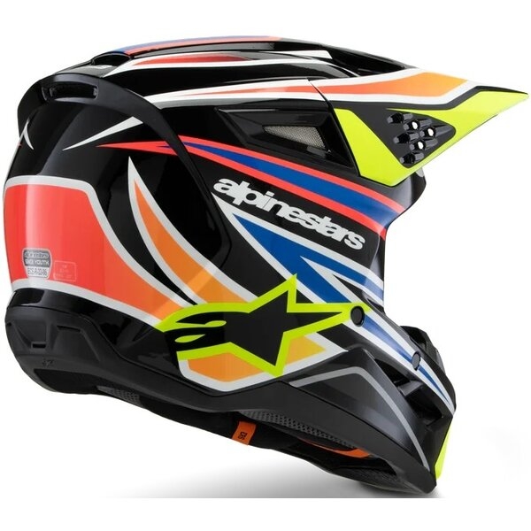 Casca cross-enduro de copii ALPINESTARS S-M3 YOUTH WURX ECE06 M Albastru/Rosu/Alb, 10
