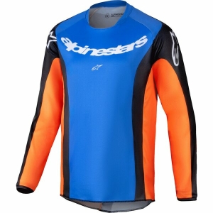 Tricou cross-enduro de copii ALPINESTARS RACER MELT YOUTH S Portocaliu/Albastru