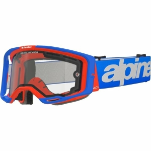 Ochelari cross-enduro ALPINESTARS VISION 8 WORDMARK DUAL PANE GOGGLE Albastru/Portocaliu