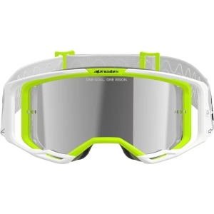 Ochelari cross-enduro ALPINESTARS VISION 8 WORDMARK MIRROR GOGGLE Alb/Galben fluo, 3