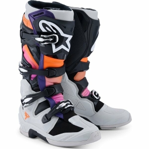 Cizme cross-enduro ALPINESTARS TECH 7 2025 42 Negru/Gri/Portocaliu fluo