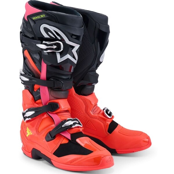 Cizme cross-enduro ALPINESTARS TECH 7 2025 44.5 Negru/Rosu fluo/Roz fluo, 7