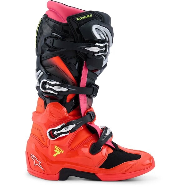 Cizme cross-enduro ALPINESTARS TECH 7 2025 44.5 Negru/Gri/Portocaliu fluo, 9