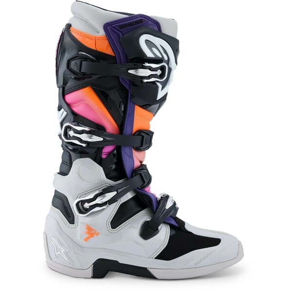 Cizme cross-enduro ALPINESTARS TECH 7 2025 45.5 Negru/Rosu fluo/Roz fluo, 4