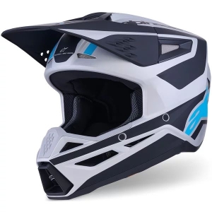 Casca cross-enduro ALPINESTARS S-M3 HEAT ECE06 L Argintiu/Albastru/Negru mat, 37