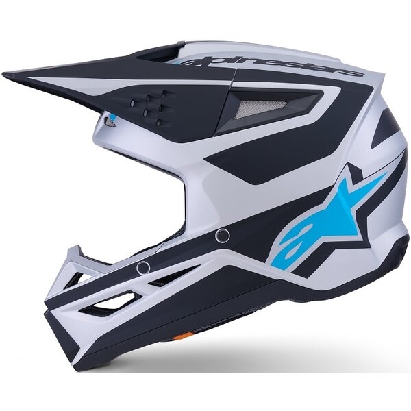 Casca cross-enduro ALPINESTARS S-M3 HEAT ECE06 XL Argintiu/Albastru/Negru mat, 8