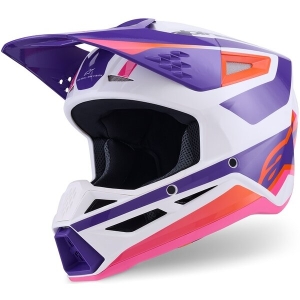 Casca cross-enduro ALPINESTARS S-M3 HEAT ECE06 XL Argintiu/Albastru/Negru mat, 17