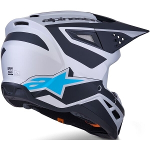 Casca cross-enduro ALPINESTARS S-M3 HEAT ECE06 XXL Argintiu/Albastru/Negru mat, 12