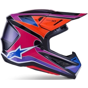 Casca cross-enduro ALPINESTARS SUPERTECH S-M7 FUSE ECE06 S Albastru/Mov/Roz, 14