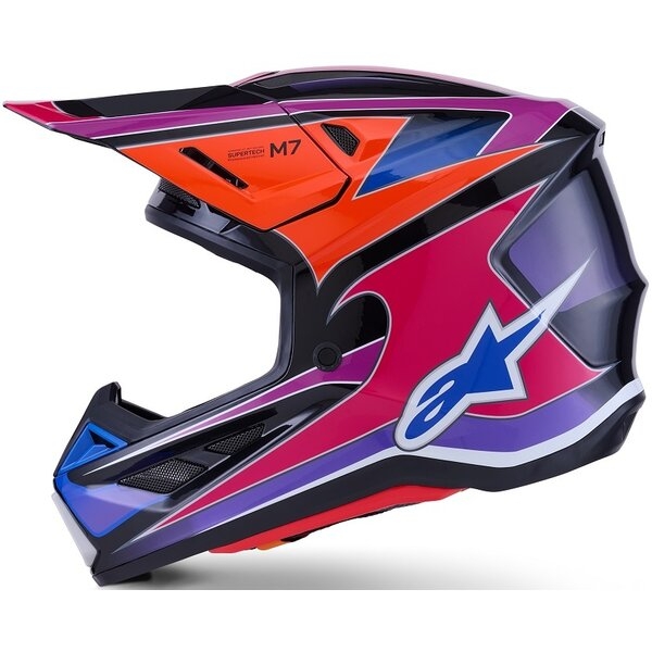 Casca cross-enduro ALPINESTARS SUPERTECH S-M7 FUSE ECE06 M Albastru/Mov/Roz, 7