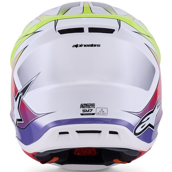 Casca cross-enduro ALPINESTARS SUPERTECH S-M7 FUSE ECE06 L Alb/Galben fluo/Mov, 15
