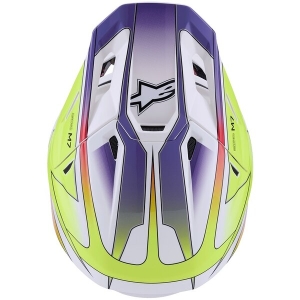 Casca cross-enduro ALPINESTARS SUPERTECH S-M7 FUSE ECE06 L Alb/Galben fluo/Mov, 12