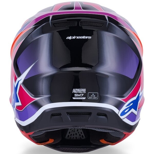 Casca cross-enduro ALPINESTARS SUPERTECH S-M7 FUSE ECE06 L Albastru/Mov/Roz, 6