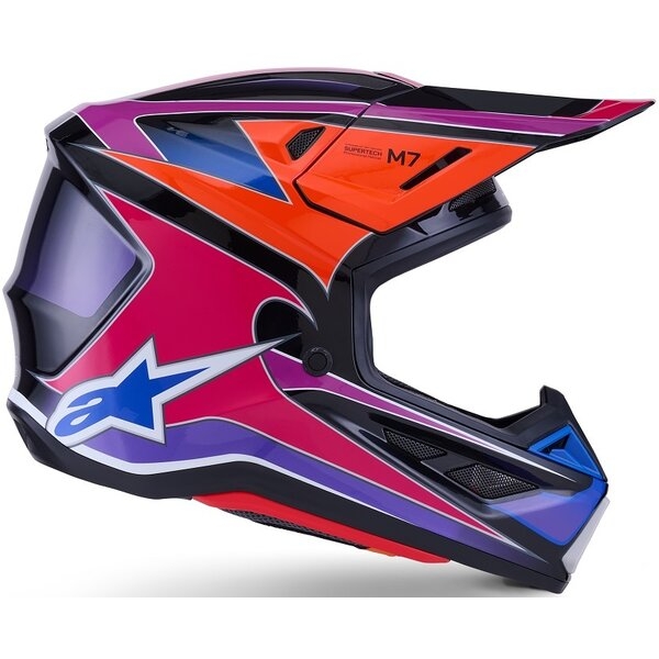 Casca cross-enduro ALPINESTARS SUPERTECH S-M7 FUSE ECE06 M Alb/Galben fluo/Mov, 7