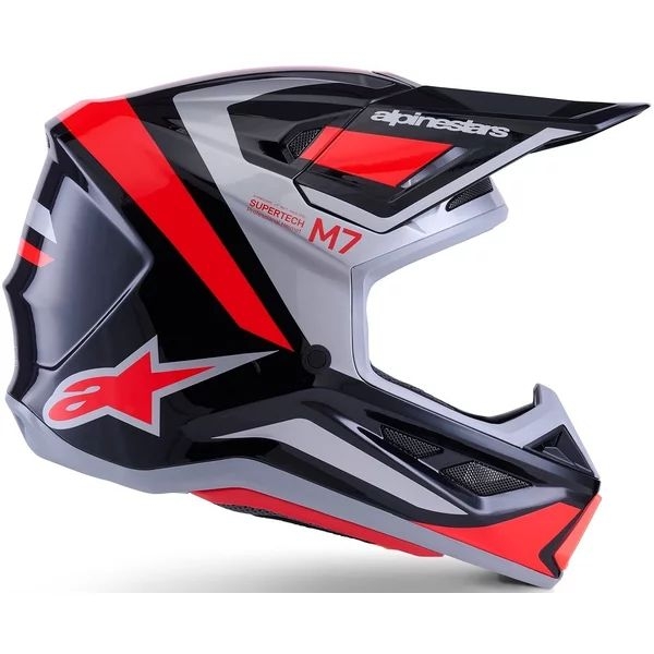 Casca cross-enduro ALPINESTARS SUPERTECH S-M7 RISE ECE06 S Negru/Argintiu/Rosu fluo, 11