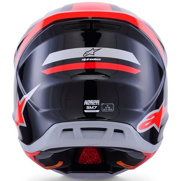 Casca cross-enduro ALPINESTARS SUPERTECH S-M7 RISE ECE06 XL Negru/Argintiu/Rosu fluo, 16