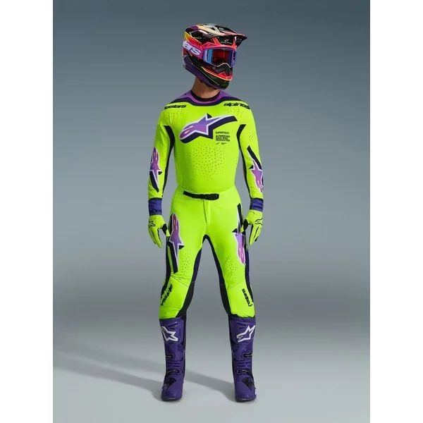 Pantaloni cross-enduro ALPINESTARS SUPERTECH VISTA 2026 30 Gri/Galben fluo/Albastru, 8