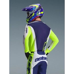 Tricou cross-enduro ALPINESTARS RACER AIR RIWAY 2026 S Gri/Galben fluo/Albastru, 17