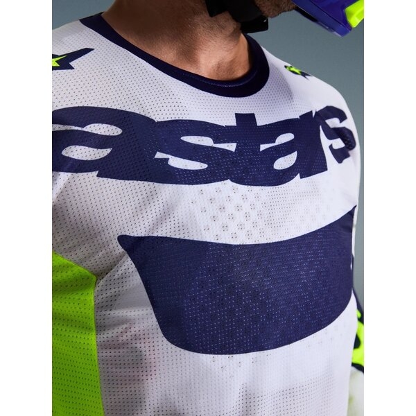 Tricou cross-enduro ALPINESTARS RACER AIR RIWAY 2026 M Gri/Galben fluo/Albastru, 8