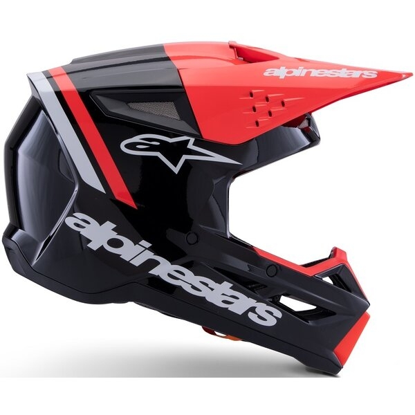 Casca cross-enduro ALPINESTARS S-M3 RADIUM ECE06 L Negru/Rosu fluo/Alb, 5