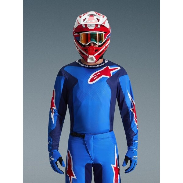 Tricou cross-enduro ALPINESTARS FLUID GRID 2026 S Albastru/rosu, 3