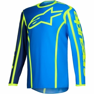 Tricou cross-enduro ALPINESTARS FLUID APEX 2026 L Albastru/Galben Fluo