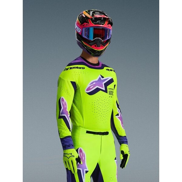 Tricou cross-enduro ALPINESTARS SUPERTECH VISTA 2026 S Gri/Galben fluo/Albastru, 4