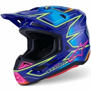 Casca cross-enduro ALPINESTARS SUPERTECH S-M7 CAST ECE06 S Albastru/Roz/Galben fluo, 7