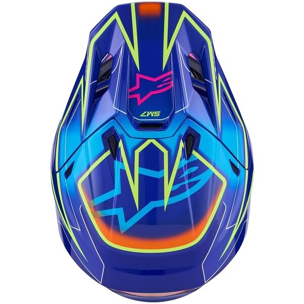 Casca cross-enduro ALPINESTARS SUPERTECH S-M7 CAST ECE06 XL Albastru/Roz/Galben fluo, 8