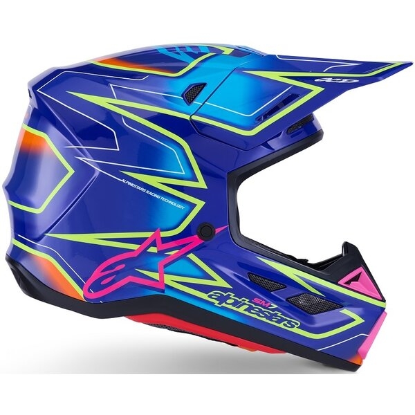 Casca cross-enduro ALPINESTARS SUPERTECH S-M7 CAST ECE06 L Albastru/Roz/Galben fluo, 4
