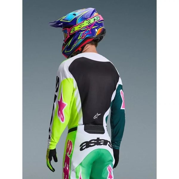 Tricou cross-enduro ALPINESTARS RACER PORTL 2026 S Verde/Alb/Negru, 15